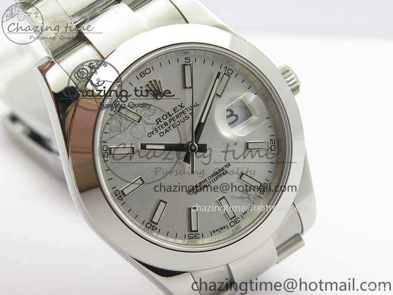 MiroTime 1218 HighQuality DateJust 41mm 126300 SS Noob 1:1 Best Edition Silver Dial Stick Markers On SS Bracelet A 3597